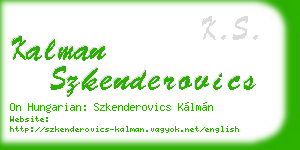 kalman szkenderovics business card