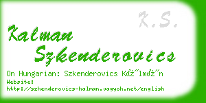 kalman szkenderovics business card